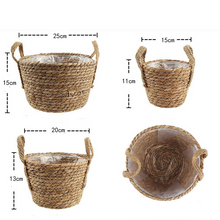 Load image into Gallery viewer, Desktop Decorative Plant Straw Flower Pot
