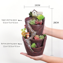Load image into Gallery viewer, Creative Pastoral Succulents Multi-layer Resin Flower Pot
