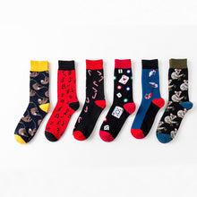 Load image into Gallery viewer, Geometric stockings, contrast color men's cotton socks
