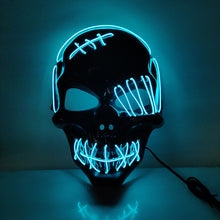Load image into Gallery viewer, Scar One-eyed Pirate Mask Bloody Horror Cold Light Halloween Mask Led Glowing Mask
