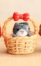 Load image into Gallery viewer, Moss micro landscape jewelry flat bamboo basket kitten ornaments DIY assembly
