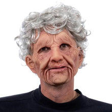 Load image into Gallery viewer, Old man mask white hair white beard headgear halloween

