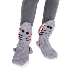 Load image into Gallery viewer, crochet shark socks crocheted
