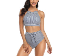 Load image into Gallery viewer, Striped two-piece swimsuit
