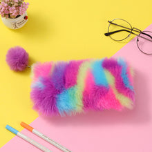 Load image into Gallery viewer, Rainbow plush stationery storage bag
