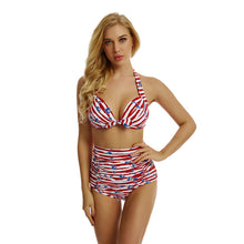 Load image into Gallery viewer, Printed high waist bikini swimsuit
