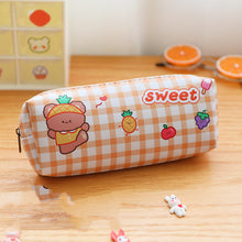 Load image into Gallery viewer, Bear Plaid Waterproof Storage Stationery Bag

