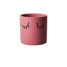 Load image into Gallery viewer, Ceramic Abstract Eyelashes Round Flower Pot Indoor Cactus Succulent Art Flower Pot
