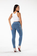 Load image into Gallery viewer, shascullfites melody  butt lifting jeans high waist push up jeggings light blue gym jeans bum lifted denim leggings
