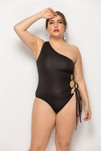 Load image into Gallery viewer, New Style Foreign Trade Oblique Shoulder Plus Fat Swimsuit European And American One-piece Bikini Swimsuit Female Plus Size Swimsuit
