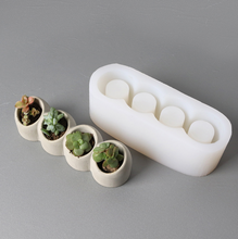 Load image into Gallery viewer, Four-hole flowerpot silicone mold
