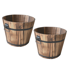 Load image into Gallery viewer, Solid Wood Succulent Plant Pots Carbonized Anticorrosive Wood Flower Box
