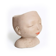 Load image into Gallery viewer, Sculpture Flowerpot With Closed Eyes Doll Garden Decoration Ornaments
