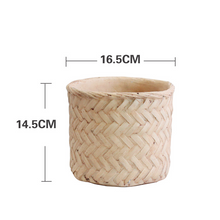 Load image into Gallery viewer, Bamboo flower pot Retro woven storage bamboo basket
