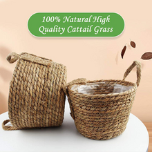 Load image into Gallery viewer, Desktop Decorative Plant Straw Flower Pot
