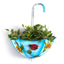 Load image into Gallery viewer, Wrought Iron Umbrella Flower Pot Wall Hanging Garden Pendant

