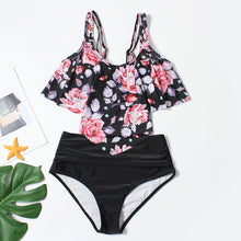 Load image into Gallery viewer, Split Swimsuit Women Printed High-Waist Bikini Ruffled
