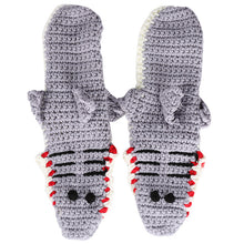 Load image into Gallery viewer, crochet shark socks crocheted
