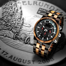 Load image into Gallery viewer, Multifunctional wood quartz watch
