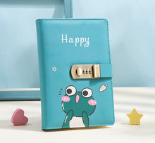Load image into Gallery viewer, Cartoon password book notebook with lock

