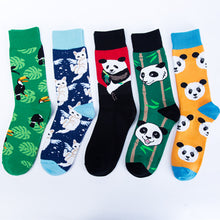 Load image into Gallery viewer, Happy tide socks, pandas, flowers and birds, colorful, high tube, casual cotton socks
