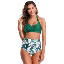 Load image into Gallery viewer, high waist printed swimsuit plus size
