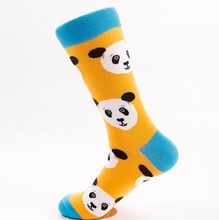 Load image into Gallery viewer, Happy tide socks, pandas, flowers and birds, colorful, high tube, casual cotton socks
