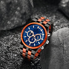 Load image into Gallery viewer, Multifunctional wood quartz watch
