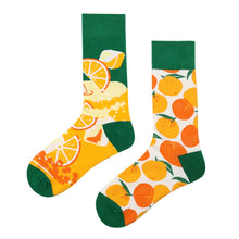 Load image into Gallery viewer, Asymmetrical Color Retro Personality Male And Female Couple Mid-length Cotton Socks
