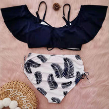 Load image into Gallery viewer, Bikini Tube Top Drawstring One-shoulder Ruffled Swimsuit
