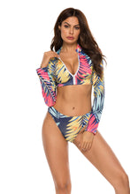 Load image into Gallery viewer, Conservative Print Bikini Ladies Split Body Long Sleeve New Swimsuit Swimwear
