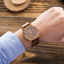 Load image into Gallery viewer, Wooden quartz watch
