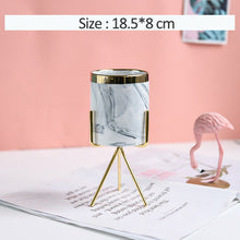Load image into Gallery viewer, Ceramic flower pot wrought iron flower stand
