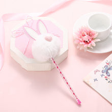 Load image into Gallery viewer, Plush rabbit ear ball gel pen
