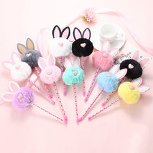Load image into Gallery viewer, Plush rabbit ear ball gel pen
