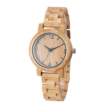 Load image into Gallery viewer, Carbonized Bamboo Digital Face Ladies Quartz Watch
