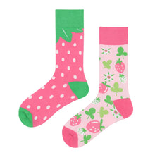 Load image into Gallery viewer, Asymmetrical Color Retro Personality Male And Female Couple Mid-length Cotton Socks
