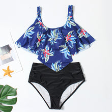 Load image into Gallery viewer, Split Swimsuit Women Printed High-Waist Bikini Ruffled
