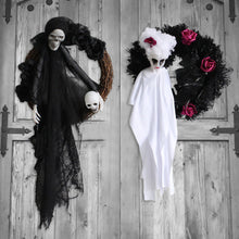 Load image into Gallery viewer, Halloween Horror Black And White Ghost Wreath Ornament Balloon
