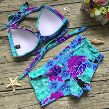 Load image into Gallery viewer, Printed women's square swimsuit

