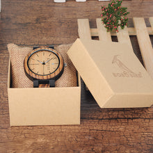Load image into Gallery viewer, Relogio masculino BOBO BIRD Wood Watch Men erkek kol saati Week Display Date Quartz Watches Wooden Accept Logo Drop Shipping
