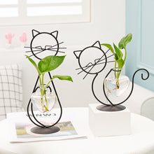 Load image into Gallery viewer, Simple Cat Iron Flower Hydroponic Vase

