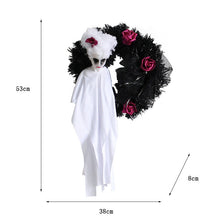Load image into Gallery viewer, Halloween Horror Black And White Ghost Wreath Ornament Balloon
