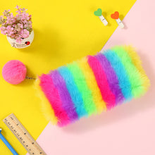 Load image into Gallery viewer, Rainbow plush stationery storage bag
