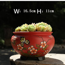 Load image into Gallery viewer, Hand-painted Large-caliber Succulent Flower Pot Coarse Ceramic Breathable
