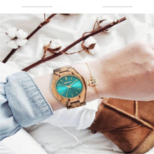 Load image into Gallery viewer, Quartz watch made of wood and steel buckle

