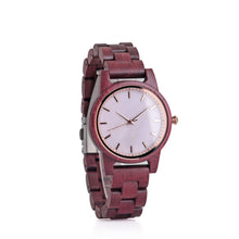 Load image into Gallery viewer, Ladies New Wooden Watch, Shell Face Casual Wooden Quartz Watch, Violet Wood Watch
