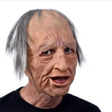 Load image into Gallery viewer, Old man mask white hair white beard headgear halloween
