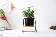 Load image into Gallery viewer, Trapezoidal wrought iron ceramic flower pot
