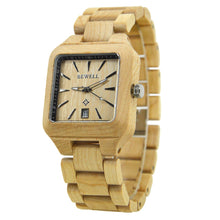 Load image into Gallery viewer, Watch men's quartz watch custom European and American fashion jewelry bamboo tabl

